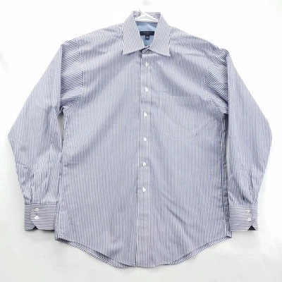 Camisa Ted Baker Para Hombre 15.5 Azul Blanco Rayas Abotonadas Manga Larga Foto 1 de 4