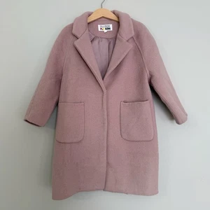 Mädchen Wollmischung Mantel, Kinder Longjacke mit Taschen Rosa Größe 5-6 Jahre - Bild 1 von 5