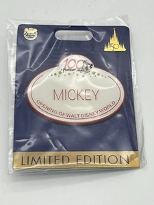 Mickey 100 Years Disney Cast Member 50th Anniversary Name Tag Pin LE NEW - Picture 1 of 4