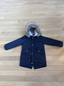 JCrew Crewcuts  Boys Navy Fishtail Parka Coat Jacket Size 8 - Picture 1 of 6