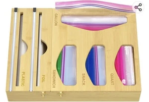 Carmanon Foil and Plastic Wrap Organizer with Sandwich Bag Storage Organizer - Picture 1 of 1