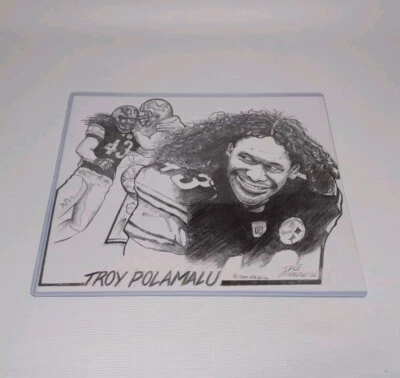 Pittsburgh Steelers Troy Polamalu 8,5" X 11" impresión de dibujo 2006 Foto 1 de 4