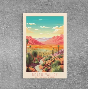 Death Valley National Park California Travel Art, National Park Print - Picture 1 of 3