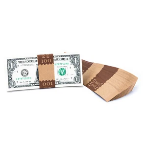 Natural Kraft Saw-Tooth $100 Currency Band (500) - Picture 1 of 2
