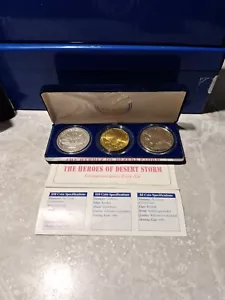 1991 The Heroes Of Desert Storm Commemorative Coin Set - Picture 1 of 5