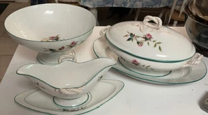 Antique Haviland & Co. Limoges Moss Rose Tureen + Serving Dishes 6pc - Picture 1 of 6