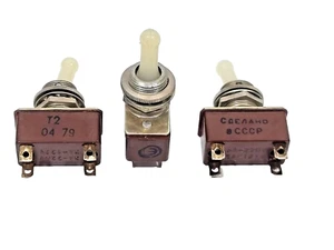 T2 SOVIET TOGGLE SWITCH 2 POSITION ON/OFF 3A 220V 5A 127V NEW LOT OF 4 Pcs. - Picture 1 of 2