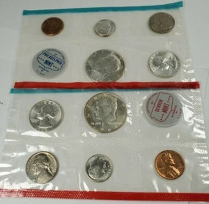 1964 US Mint Set (Philadelphia & Denver) * No Envelope - Picture 1 of 5