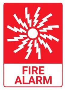 Feueralarm Sicherheitsschild Aufkleber Aufkleber Etikett D7332 - Bild 1 von 1