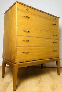 Mid Century Alfred Cox chest of drawers walnut retro vintage