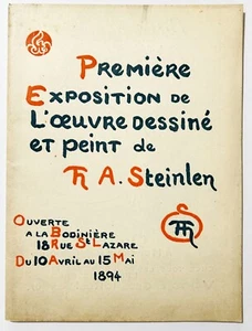 1ère Exposition de STEINLEN en 1894 à la Bodinière. Catalogue de l'exposition. - Picture 1 of 10