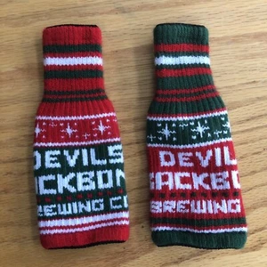 2 Devils Backbone Brewing Company Tejido Coozie Navidad Vacaciones Manga - Imagen 1 de 5