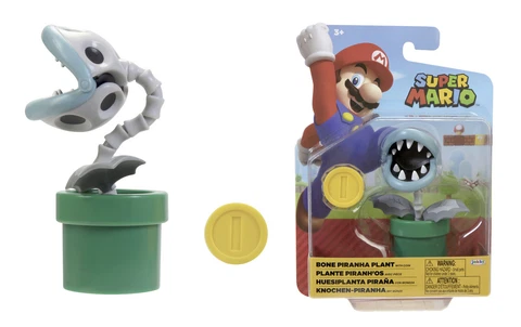Super Mario BONE PIRANHA PLANT World of Nintendo 4" Jakks 2022 Cover
