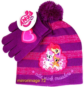 My Little Pony Girls Winter Beanie Knit Hat and Gloves Set - One Size - Picture 1 of 3