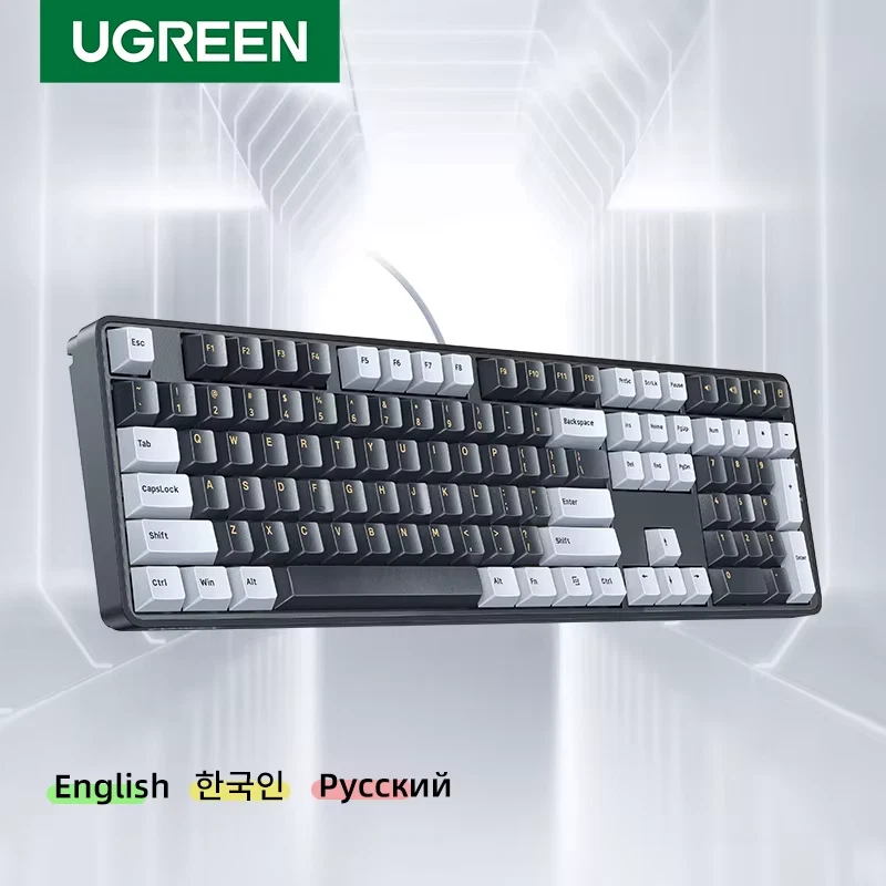 UGREEN 108 Key Mechanical Keyboard Red Switch LED Backlit Gaming Wired USB - Image 1 of 4