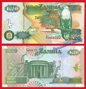 ZAMBIA 20 Kwacha 1992 Pick 36b Firma 11 SC / UNC - Picture 1 of 1