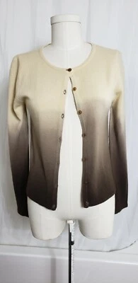 Cardigan Womens Long Sleeve Sweater Size Med Button-up Ombre Tan/Brown Ci Sono - Image 1 of 4