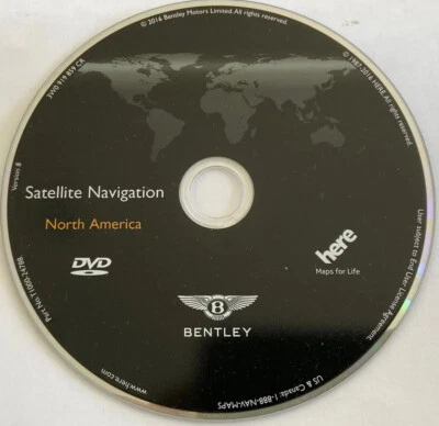 2011 12 13 14 2015 Bentley Continental GT NAVIGATION DVD T1000-24788 VERSION 8  - Image 1 of 4