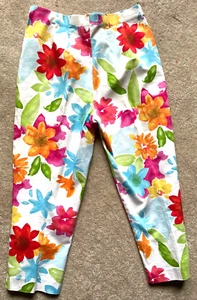 Collection Women's Crop Pants Size 10 29x22 Floral Print side zipper - Picture 1 of 5