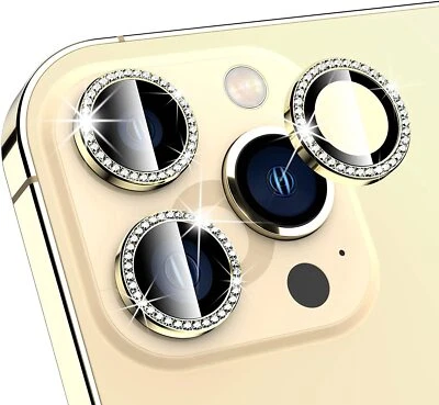 Funda protectora de diamante brillante para cámara Len de vidrio templado para iPhone 15 16 Pro Max Foto 1 de 4