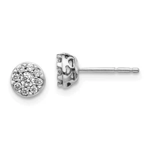 Aretes con racimo de diamantes cultivados en laboratorio de oro blanco de 14K para mujer de 0,81 gramos - Imagen 1 de 3