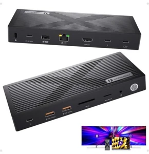PULWTOP Thunderbolt 4 Dock Thunderbolt 4 Hub Dual Monitor Laptop Docking Station - Afbeelding 1 van 8