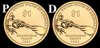 2011 P & D Sacagawea Native American Dollar US Mint Coins "BU" (2 Coin Set) - Image 1 of 4