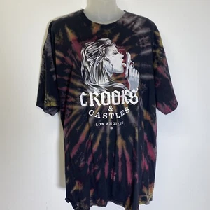 Crooks and Castles Tie Dye Tshirt XXL SCHWARZ Frau leckt Waffe Vintage - Bild 1 von 11