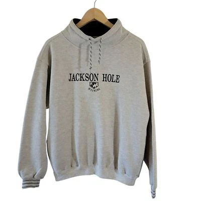 Sudadera con Capucha Gris Unisex Talla S Cordón GEAR Jackson Hole Wyoming De Colección Foto 1 de 4
