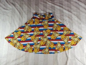 Lularoe Girls Americana Azure Slinky Knit Skirt 4th Of July Patriotic Stars 6 - Picture 1 of 9