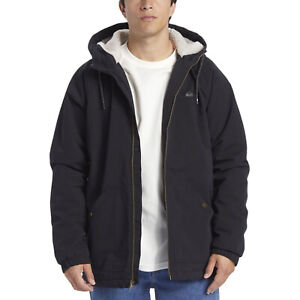 Quiksilver Mens Final Call Hooded Water Resistant Parka Jacket - Black