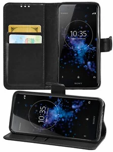 Sony Xperia XZ2 Premium Premium Leather Wallet Flip Cover Pouch Book - Picture 1 of 31
