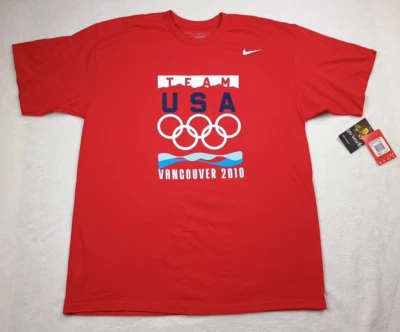 Nike Team USA Vancouver Olympics 2010 Shirt, Red, Men Size Large - Image 1 of 4