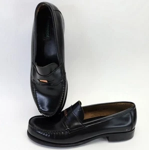 Damen G.H. Bass schwarze Penny Loafer Gr. 9 W elegante glänzende Lederschuhe - Bild 1 von 17