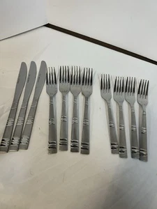 mainstays ashton square stainless steel flatware Set Of 4 - Picture 1 of 3