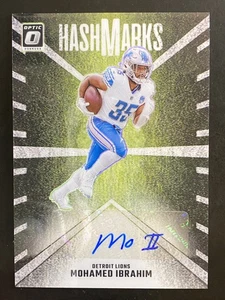 Mohamed Ibrahim 2024 Donruss Optic Hash Marks Auto Detroit Lions #HM-MIM - Imagen 1 de 2