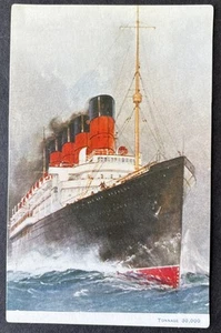 Cunard Line Mauretania Lusitania Steamer Steamship Artist Rendering Card - Picture 1 of 2