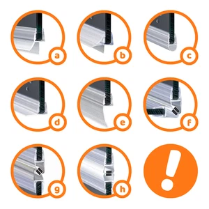Dichtung Duschkabine für Glasprofil von 6 mm bis 8 mm einfach oder magnetisch - Bild 1 von 20