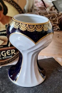 Kobalt Vase Blumenvase Weimar Porzellan Antik Golddekor Thüringen Selten  - Bild 1 von 3