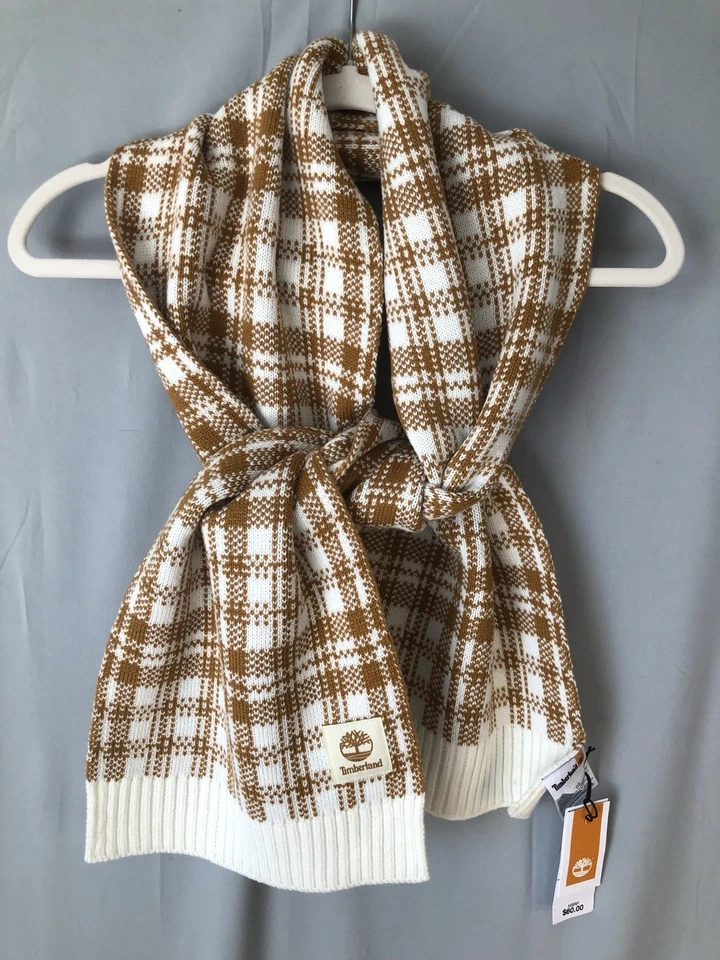 Timberland Scarf Buffalo Plaid Check Beige