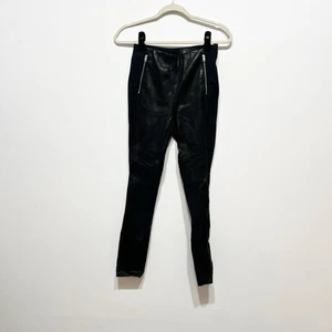 NUEVO Rag & Bone Marissa Cuero Genuino Tiro Medio Ajustado Leggings Pantalones Negro 2 - Imagen 1 de 4