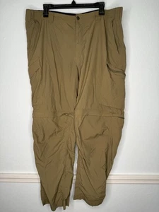 Columbia Pants Mens 42x30 Tan Khaki Omni Shade Cargo Convertible Outdoors Hiking - Picture 1 of 6