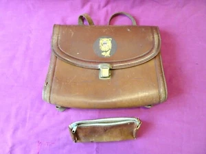 Schulranzen Leder Schultasche Rücken Ranzen alt Nostalgie retro vintage Deko - Bild 1 von 12