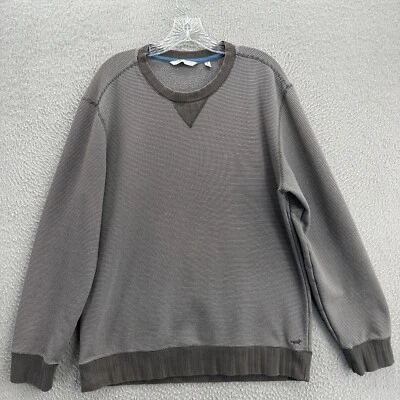 Horny Toad Sweater Mens Large Gray Stripes Crewneck Sweatshirt Pullover Outdoor - Image 1 of 4