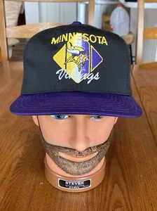 Vtg CCM 1990s Minnesota Vikings Classic Team Logo NFL Football Snapback Hat Cap - Picture 1 of 22