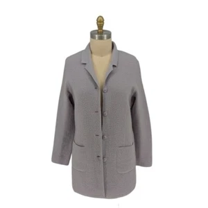 01401 Petite Sophisticate 100% Wool Boucle Sweater Jacket Light Purple Size LP - Picture 1 of 10