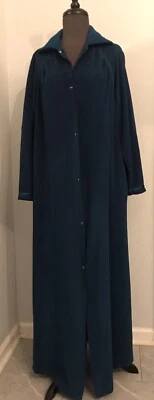 Vanity Fair House Coat Dress Floor Length Robe Snap Closure Pockets Size Medium - Image 1 of 4