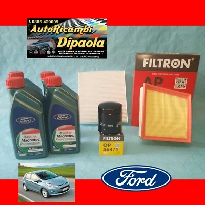 KIT TAGLIANDO FORD FIESTA VI 08> 1.2 1.4 1.6 BENZINA 4L FORD CASTROL 5W30+FILTRI