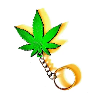 Cannabis Key Chain - Key Ring Weed Marijuana Leaf Joint Keys Novelty Gift 3d eff - Picture 1 of 1