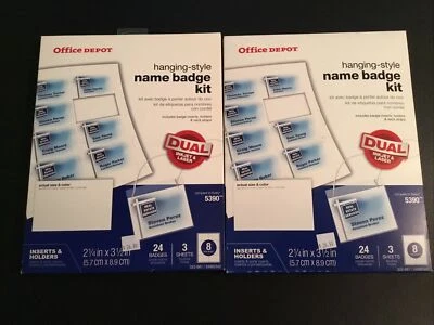 Lote de 2 Kit de Insignias con Nombre Estilo Colgante para Depósito de Oficina, Paquete de 24, Total 48 Insignias Foto 1 de 4